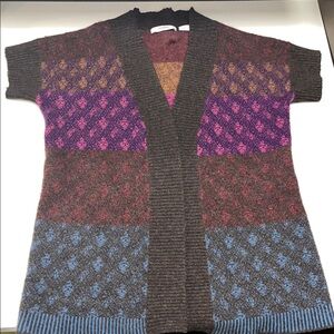 Neiman Marcus Cashmere Collection 100% Cashmere Multicolor Cardigan